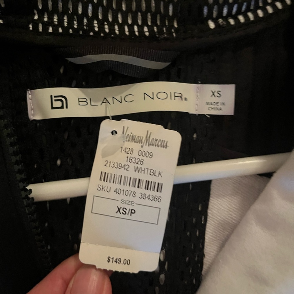 Blanc Noir XS Black and White Mesh Jacket